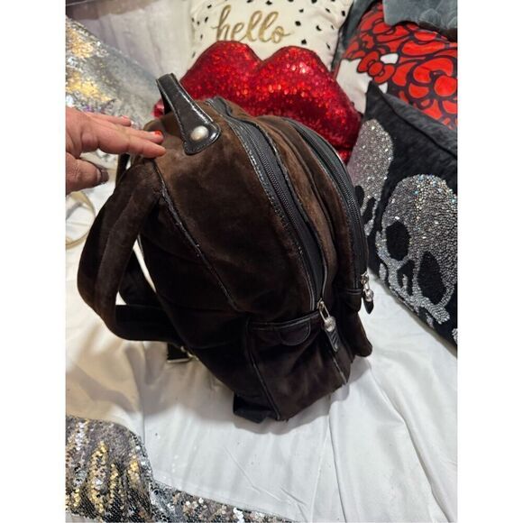 Vintage y2k pink velour juicy couture backpack